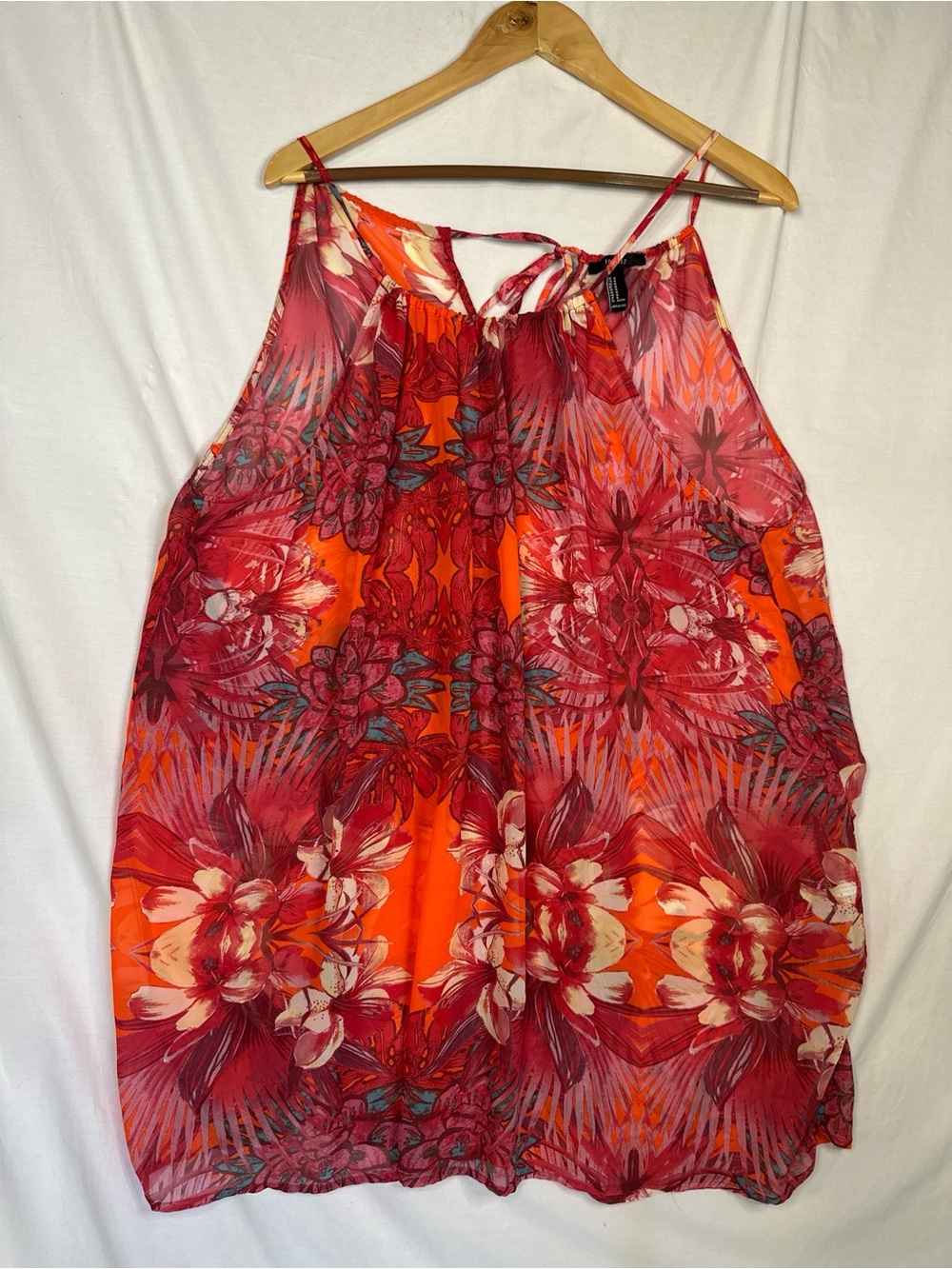 Forever 21 Red & Orange Floral Swim Coverup